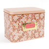 Pink Floral Metal Recipe Box