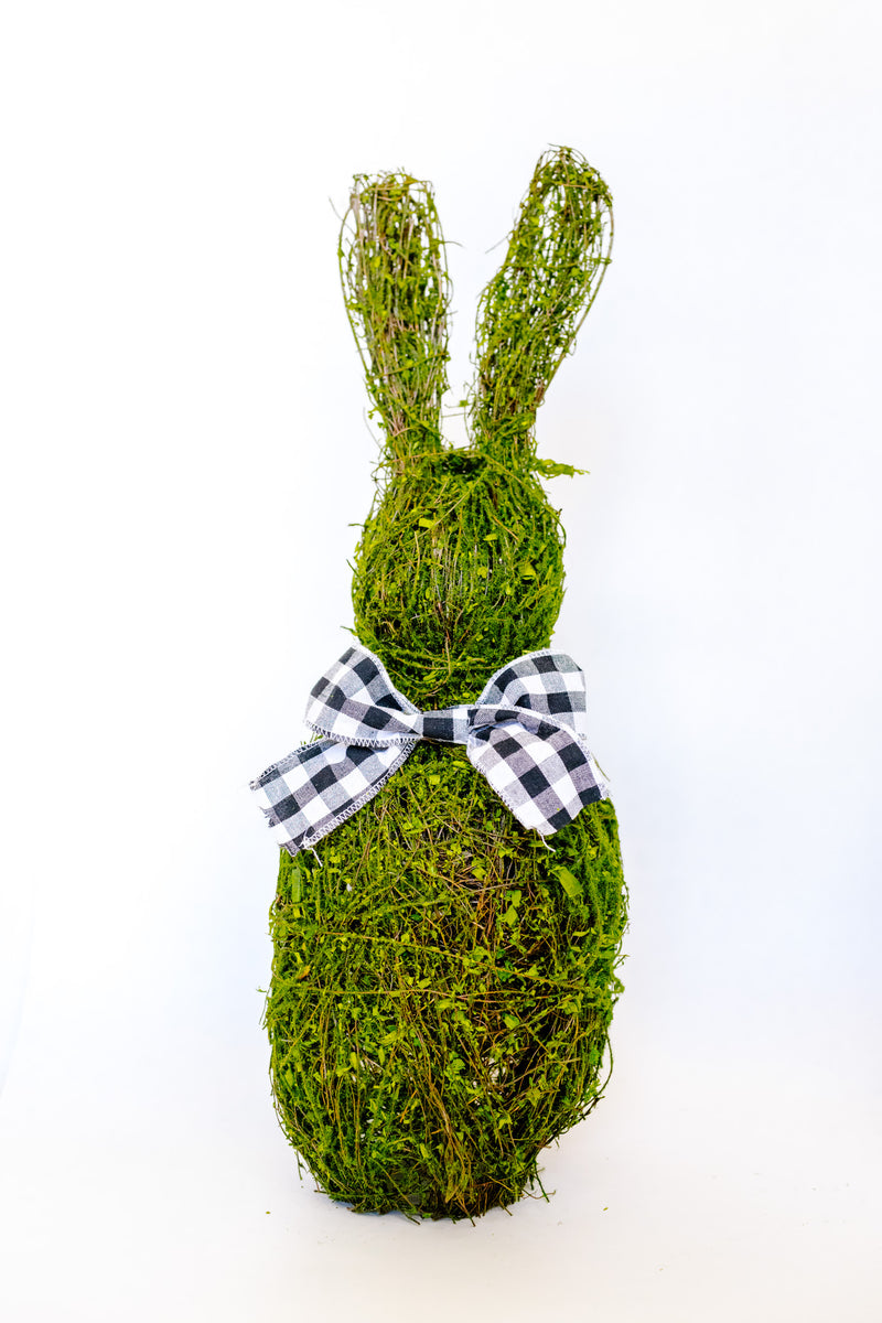 Mossed Twig Bunny with Ribbon - 21"