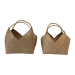 Hand-Woven Seagrass Baskets with Handles